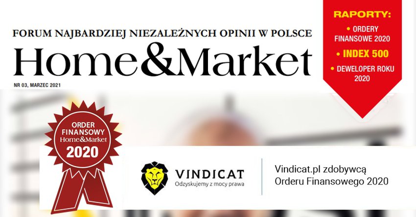 Vindicat.pl zdobywcą Orderu Finansowego 2020.