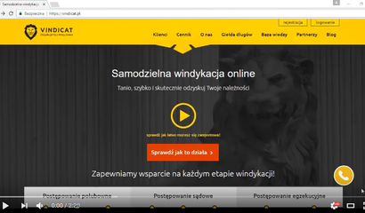 Prezentacja nowej produkcji filmiku instruktażowego dotyczącego rejestracji w systemie do windykacji online Vindicat.pl i zakupienia pierwszej sprawy